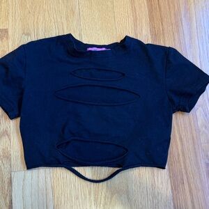 Edikted Black Cutout Crop Top